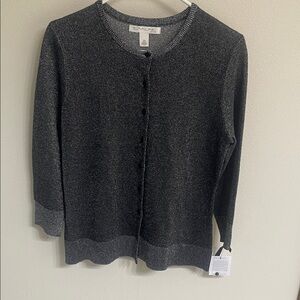 Shimmering crew neck cardigan(sweater)